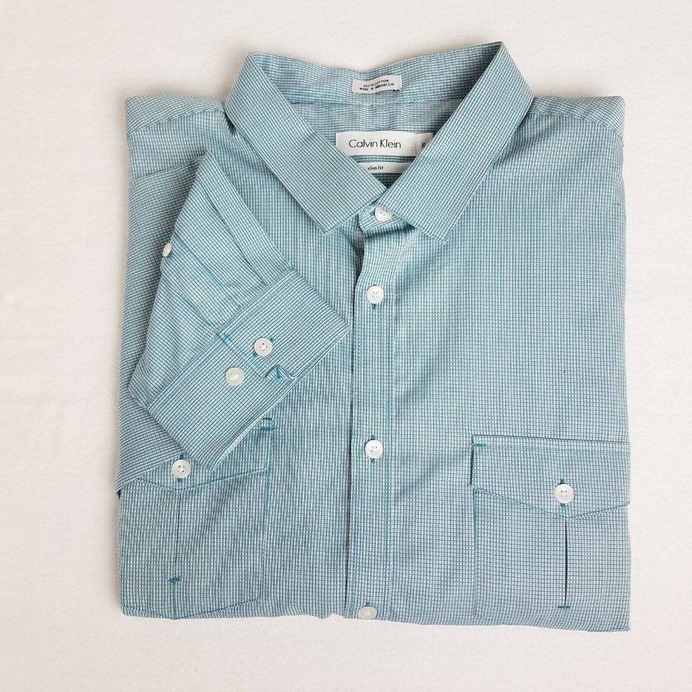 Calvin Klein Men's Slim Fit Button Down Shirt XL